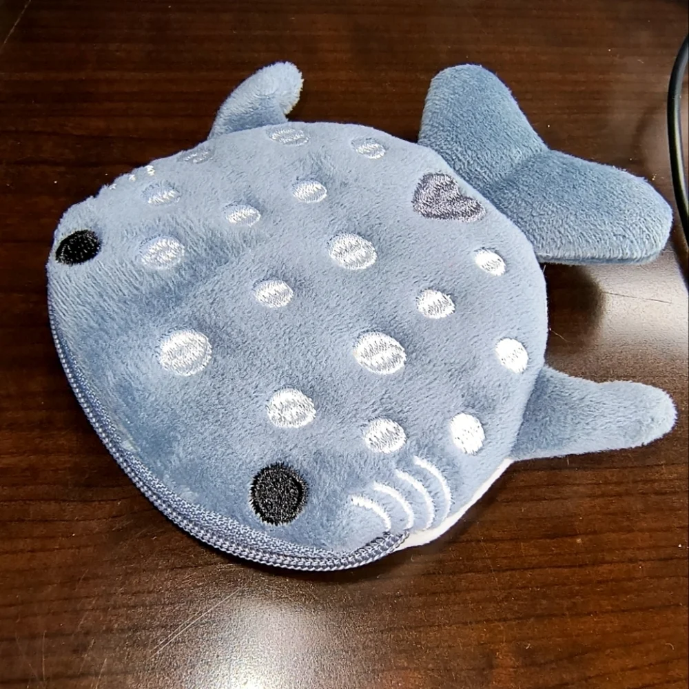 Blue Fish Plush Toy Coin Purse Bag Cute